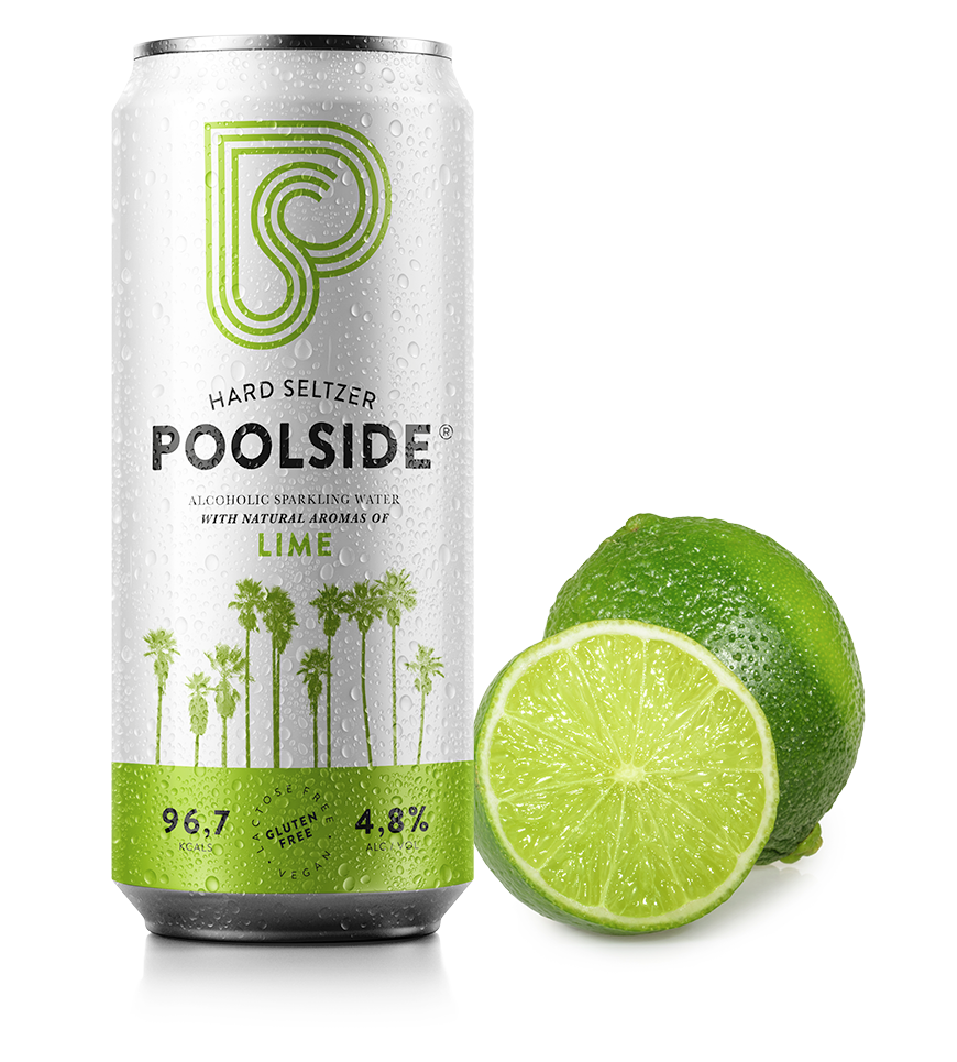 can of Poolside Hard Seltzer Lime fruit